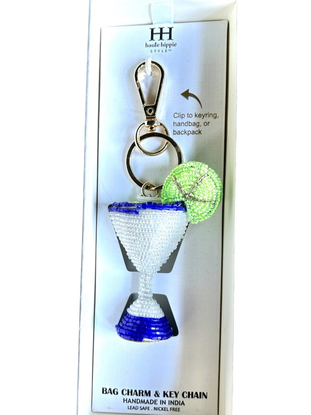 Haute Hippie beaded margarita cocktail bag charm